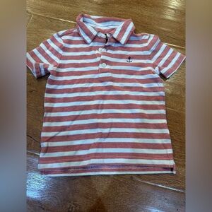 Janie and Jack Red and White Striped Polo